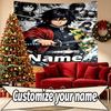 Benutzerdefinierter Name Personalisierte Demon Slayer Druck Wandteppich, Wandkunst Dekor, Schlafzimmer, Studentenwohnheim, Wohnung, Wohnzimmer, Party-Hintergrund, Geschenk zum Geburtstag