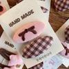 Pink Bow Fabric Hair Clip - Korean Style Coffee Hair Accessory for Women