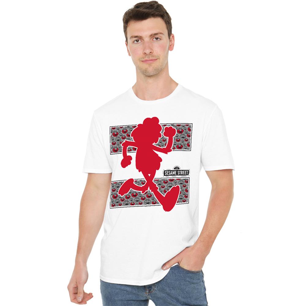 Sesame Street Unisex Adult Runs Elmo T-Shirt