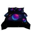 Space Galaxy Astronaut Comfortable Brushed Printing Fat Quilt Feather Silk Cotton Thickened Filled Quilt Cover Three-piece Set