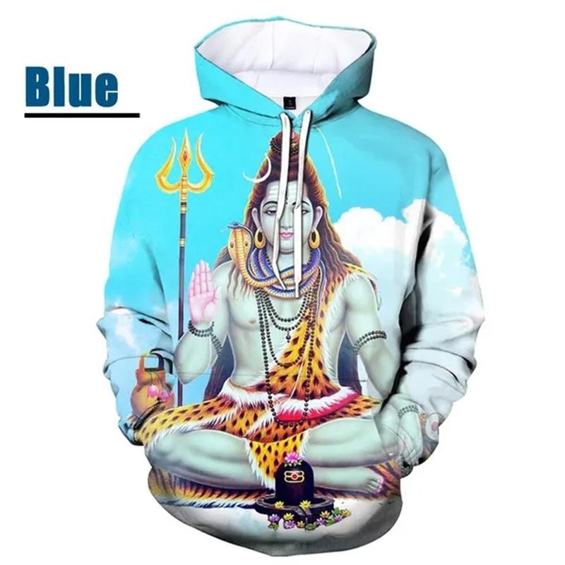 Fashion Shiva 3D Printed Hoodies Spring Autumn Outdoor Long Sleeve Mens Womens Casual Sweatshirt Streetwear Oversized Pullovers