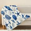 Ocean Themed Solid Flannel Blanket,Soft Warm Minimalist Home Throw for Holiday & Room Decor (Christmas, Halloween)