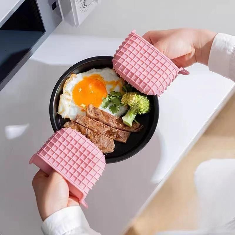 2pcs Non Slip Heat Resistant BBQ Gloves Silicone Oven Mitts for Grilling Baking Cooking Kitchen Accessories Household Product