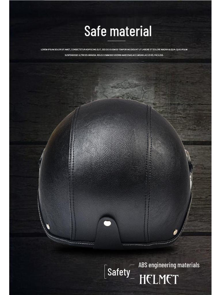 Men's & Women's Retro Electric Motorcycle Helmet - Universal Four-Season Half Helmet