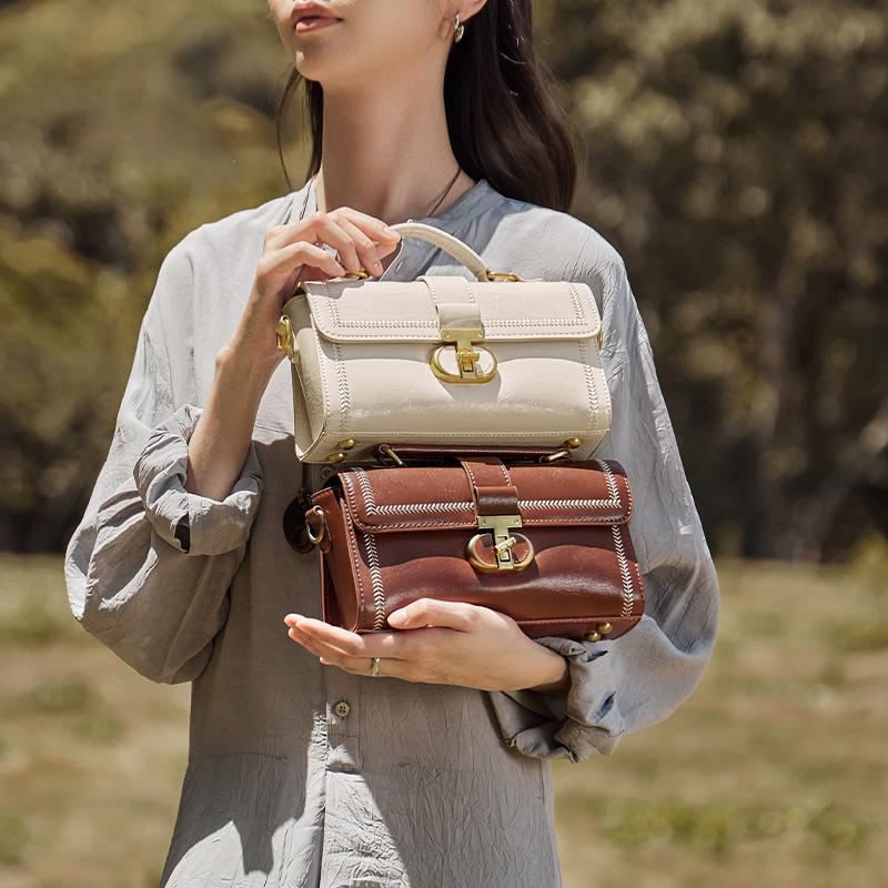 Mrs. Qiao Women's Bag 2025 New Spring Summer Versatile Crossbody Bag High-end Handbag Genuine Leather Women's Messenger Bag