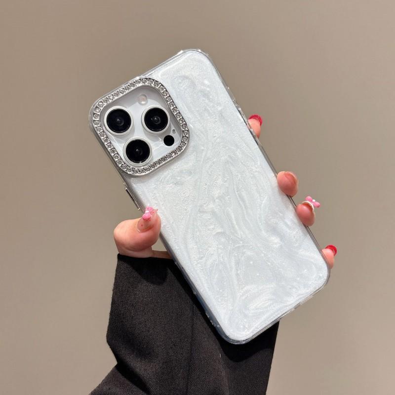 

Sparkling Diamond Drip Glue Cement White Suitable IPhone 16 Promax Apple Phone Case New 15rpm Max Protective Cover iPhone 16 Pro