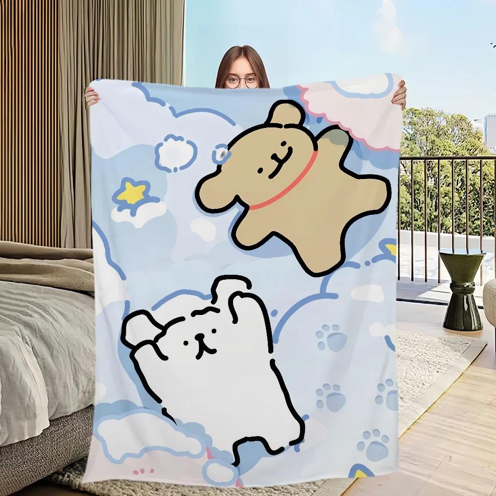Cute Cartoon Plush Throw Blanket Soft Flannel for Bedroom Living Room Office Travel  Perfect Warm Cozy Gift