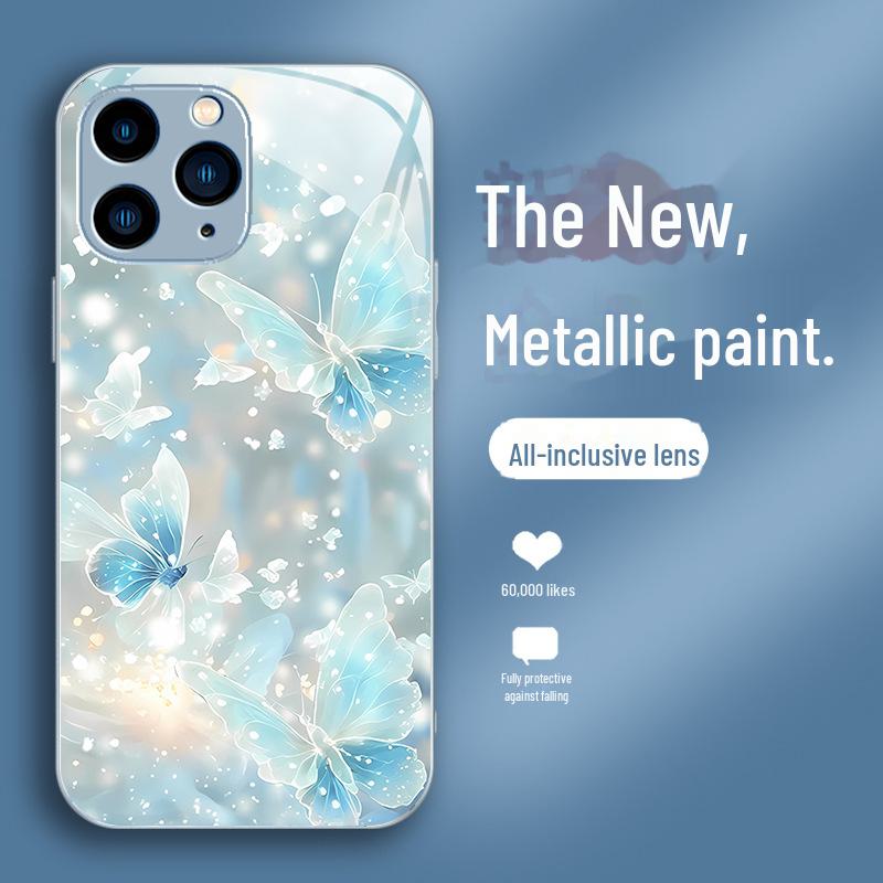 

Чехол Dream Butterfly Liquid Glass для Apple 15 ProMax и 14 ProMax — защита от падений iPhone 11 Pro