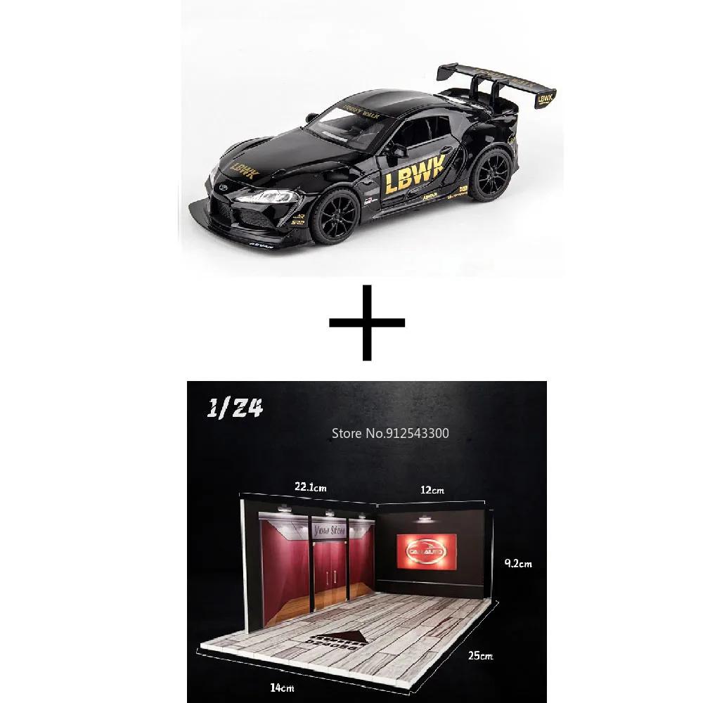 1:22 Scale Supra Model Car Toy Alloy Diecast Sound Light Pull Back Simulation Vehicle Toys Models Kids Collectible Item