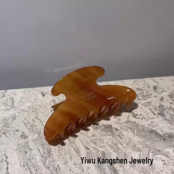 2024 Spring/Summer High-End Coffee Acetate French Shark Hair Clip for Women