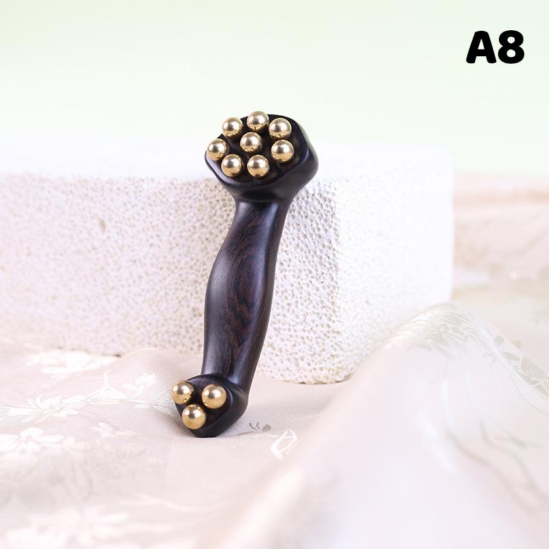 Wooden Handle Metal Ball Massage Tool - Multi-Color Body Relaxation Roller for Muscle Relief