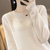 2026 Autumn Women's Round Neck Knit Pullover Sweater, Long Sleeve Jacquard Cardigan Base Layer