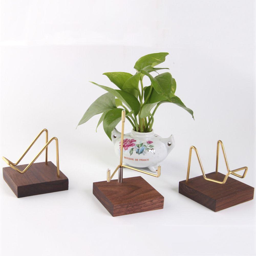 Walnussbasis Heimdekoration Erze Achatsteine Mineralständer Präsentationshalter Holzstützfußständer