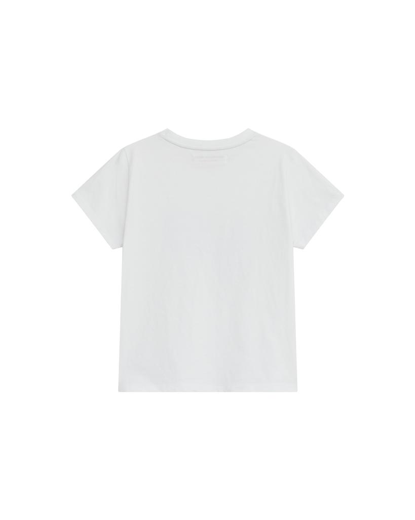 THEMUSEUMVISITOR W Flower Block Graphic T-Shirt (White)