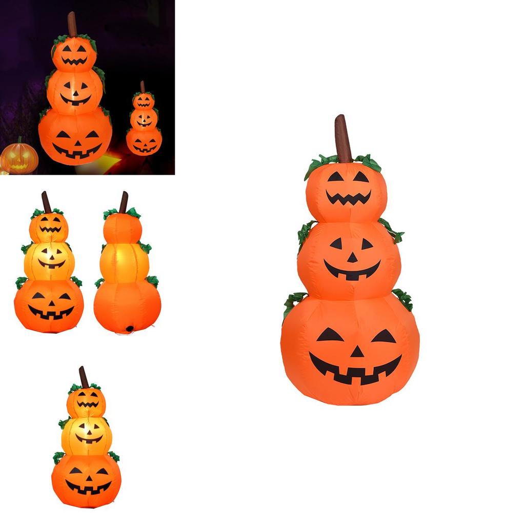 Stunning 4ft Halloween Inflatables Pumpkin Decoration With Bright Led Lights For Outdoor Fun