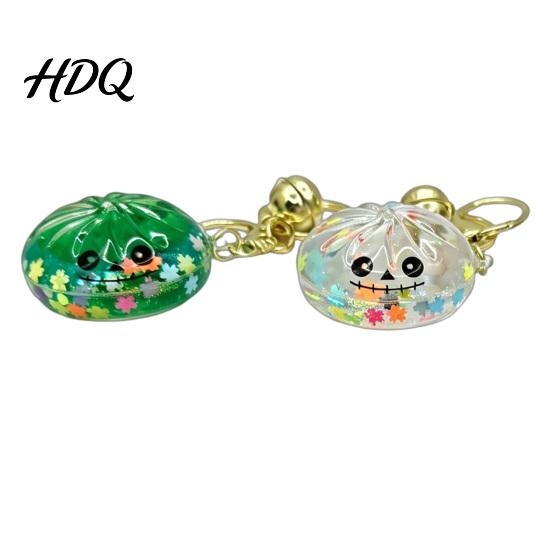 Portachiavi Ciondolo Portafoglio 1/2/3/5 Pezzi Cartone Animato Raviolo con Cestello per Vapore Halloween Panino al Vapore Zaino Accessorio Portachiavi Campanello Borsa Borsa Mini