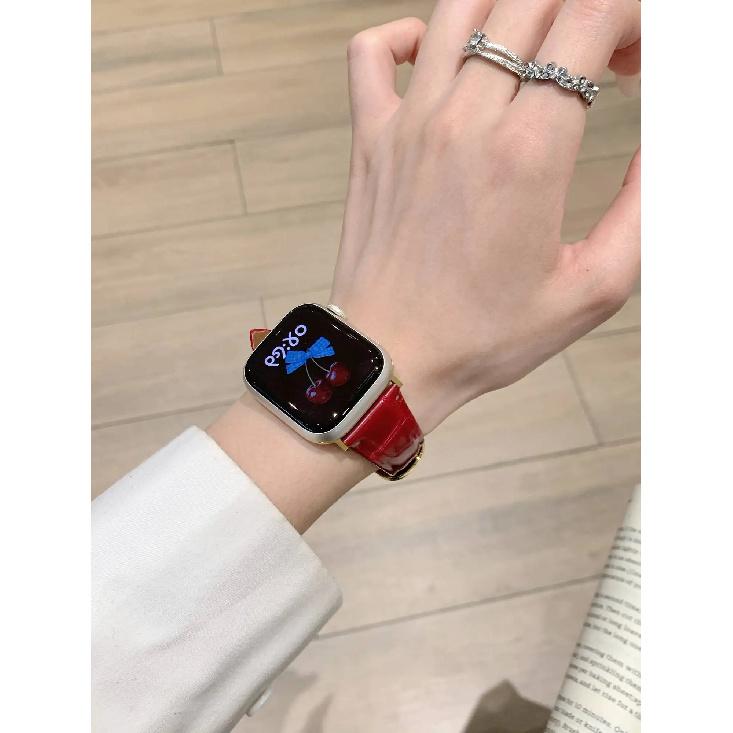 New Beautiful retro oil leather band For Apple Watch women 44mm 40 45 41 49 42 38 Series 11 10 9 8 SE 7 6 5 4 3 Strap