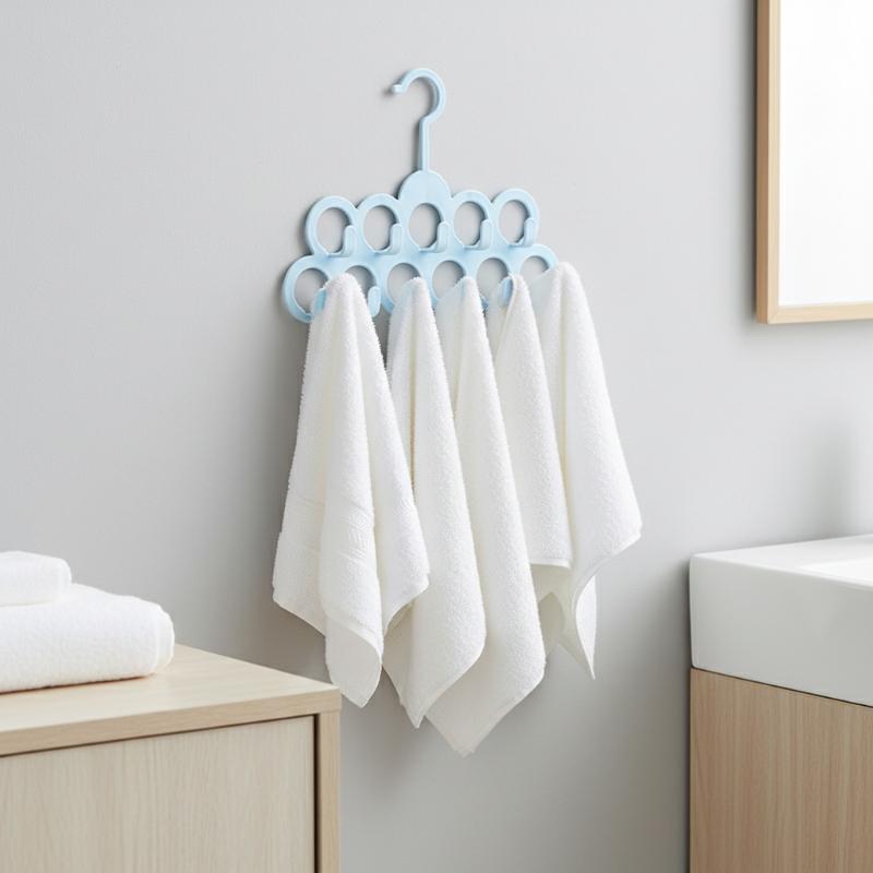 11Holes Bathroom Storage Rack Plastic Hanger Organizer Closet Space Saving Scarf Belt Tie Hat Towel Bag Purse Holder Dorm Room