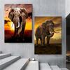 African Elephants Posters Modern Home Decor Animal Canvas Prints Wall Art Pictures for Living Room Interior Decorative Painting