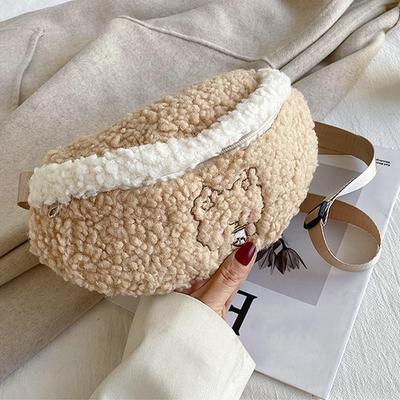 Plush Wool Women Waist Bag Solid Color Belt Bags Travel Phone Pouch Chest Underarm Bag Female Fanny Pack Shoulder Crossbody Bag