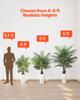 Artificial Areca Palm Tree 1524 Mm, Fake Palm Tropical Plants with White Tall Planter, Faux Floor Silk Plant In Pot, Large Trees for Home Office