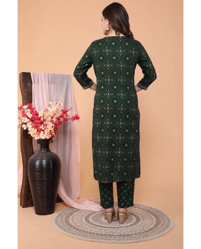 Women Designer Kurta Pant Dupatta Set Indian Bollywood Top Tunic Kurti Salwar Suit Dress