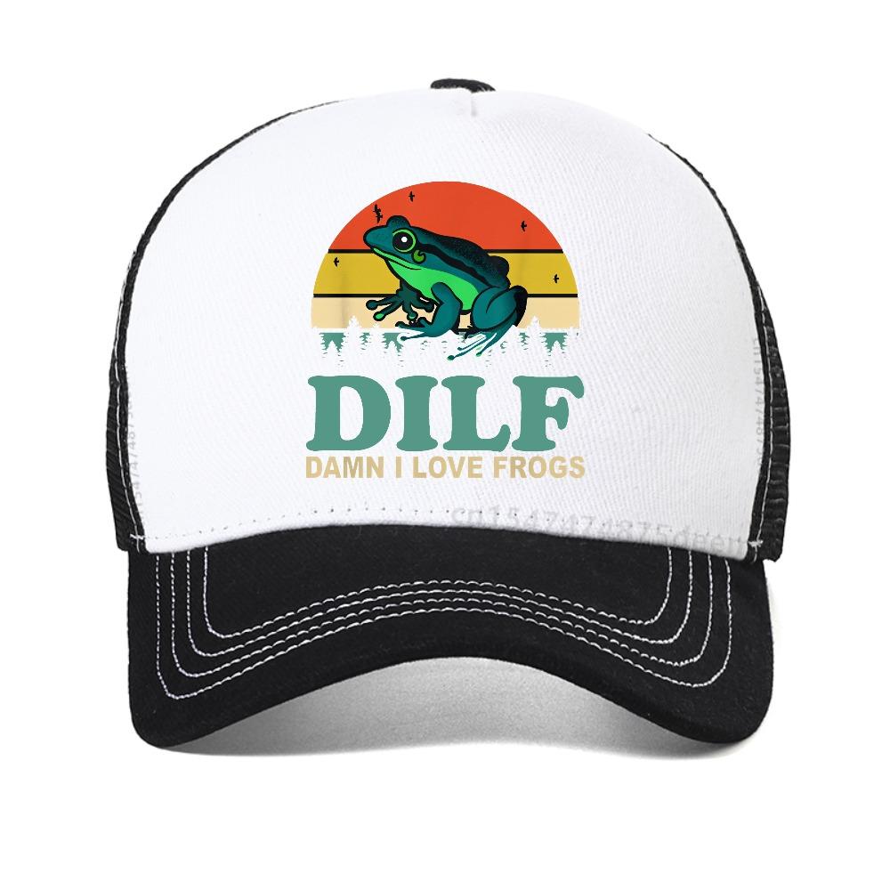Gorra de Béisbol con Estampado Dilf I Love Frogs Casual para Exteriores Ajustable Malla Gorras de Camionero Moda Deportiva Transpirable Gorra Snapback