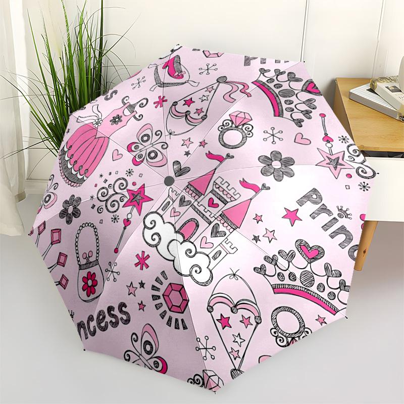 

1pc Princess Automatic Opening/Closing Umbrella with Operation & Windproof Canopy - Folding Design, Holiday Gift yy260225145