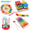 5-6pcs/set Montessori Wooden Toys for Babies Boy Girl Gift Baby Development Games Wood Puzzle for Kids Educational Learning Toy