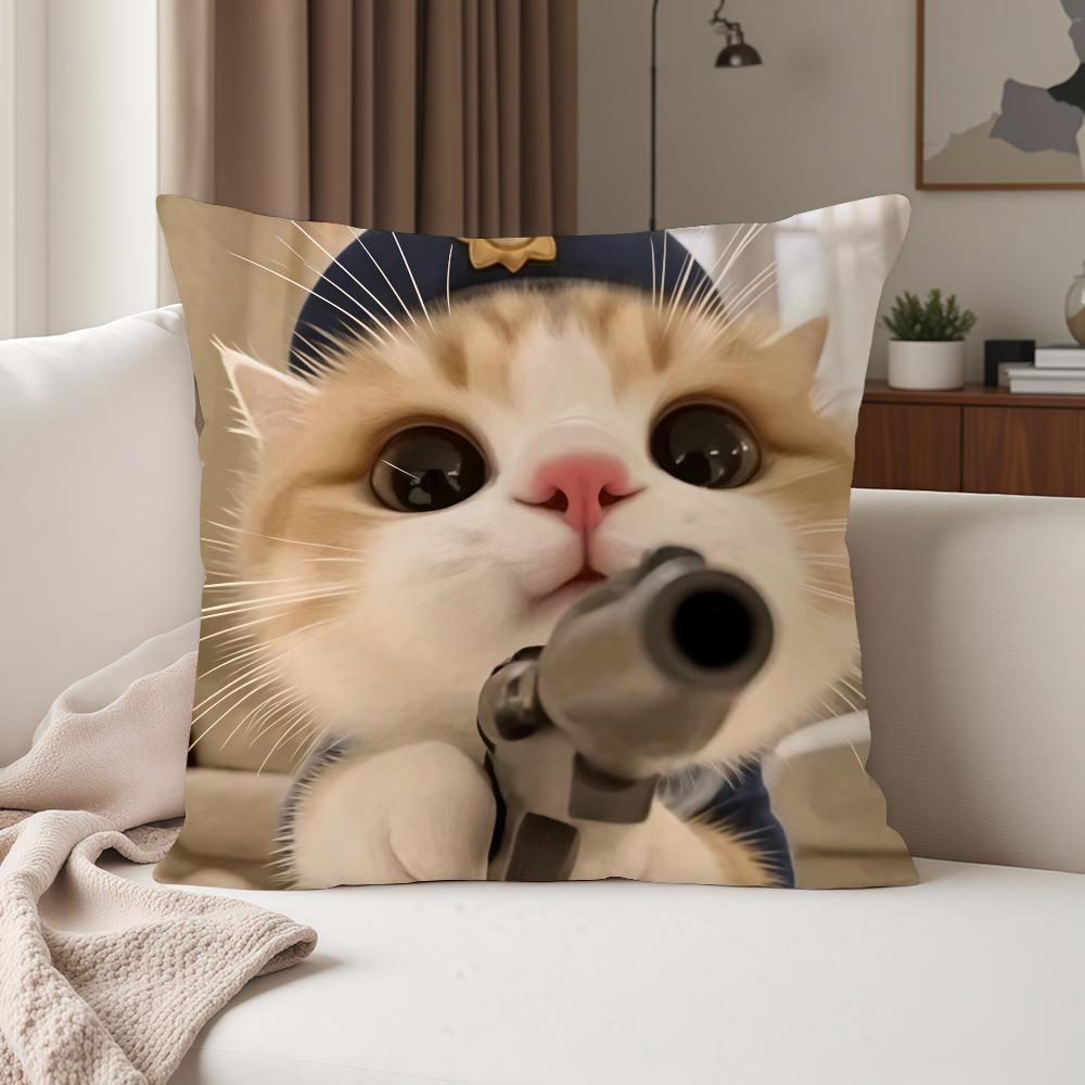 Funny Cat Cartoon Cute Pillow Case Suitable For Bedrooms Living Rooms Cars Home Decoration