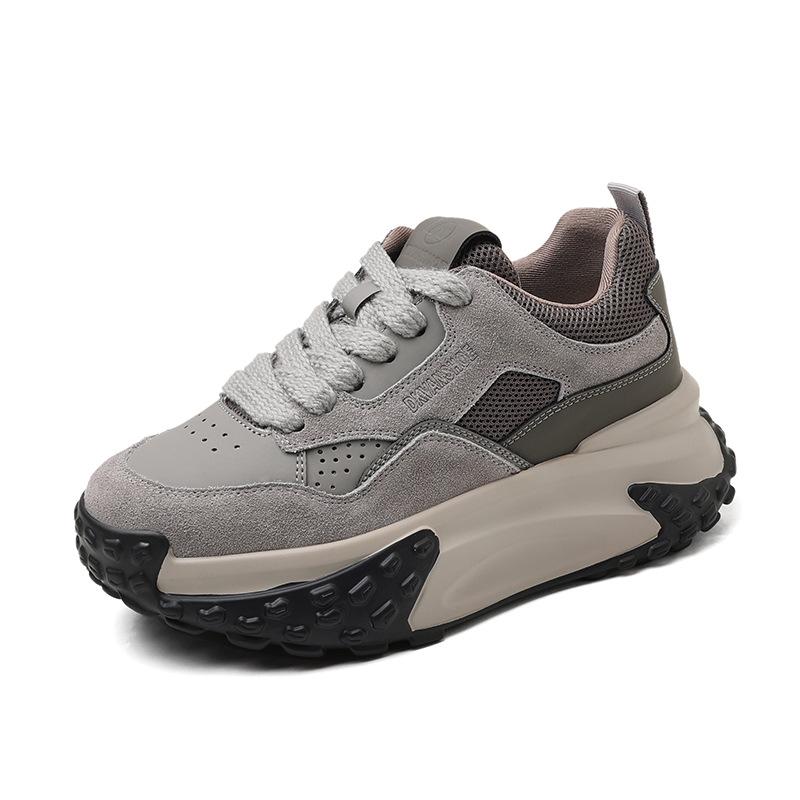 

Новые папины кроссовки для женщин Модные спортивные одинарные кроссовки на толстой подошве 34 серый