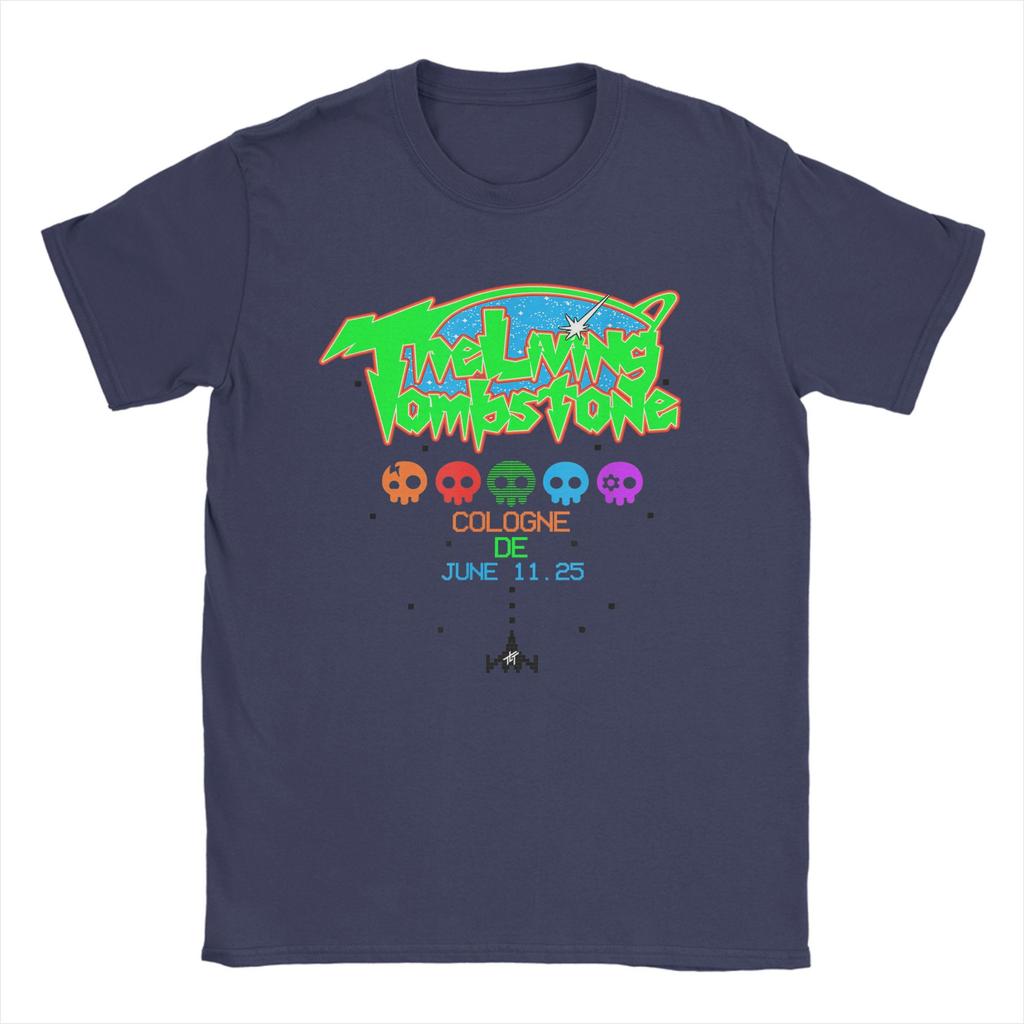 The Living Tombstone World Tour T Shirt Men Pure Cotton Funny T-Shirt O Neck Rock Tees Short Sleeve Clothes Plus Size