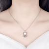925 Sterling Silver Fashion Classic Auspicious Cloud Bell White Jade Safety Lock Pendant Necklace Birthday Anniversary Gift