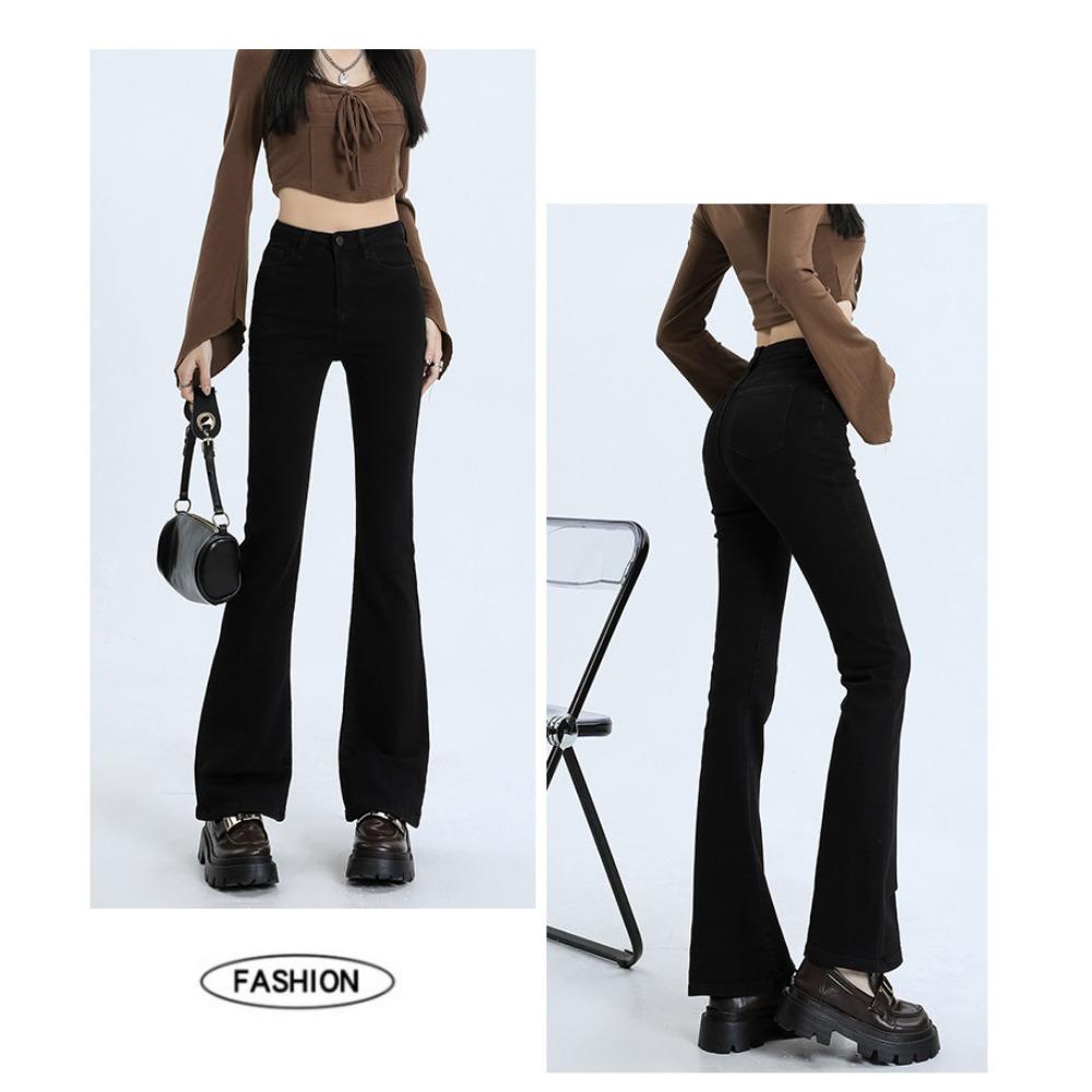 Spring High Waist Slim Stretch Retro Flared Pants