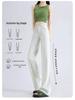 High-Waist Light Wash Wide-Leg Jeans with Frayed Edges (Summer 2025 Collection)