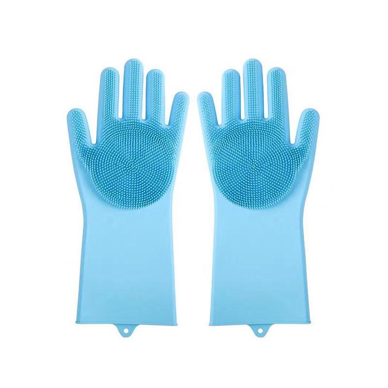 Kitchen silicone dishwashing gloves, household cleaning, waterproof dishwashing brush