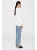 Early Autumn Off-White Women's Crew Neck Fleece Sweatshirt with Hand-Cranked Embroidery
