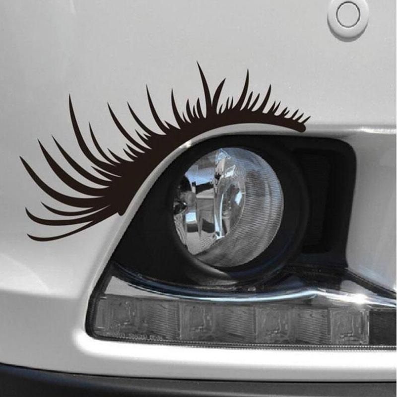 1 Paar 3D Charmante Wimpern Autoaufkleber Gefälschte Wimpern Autoscheinwerfer Lustige Aufkleber