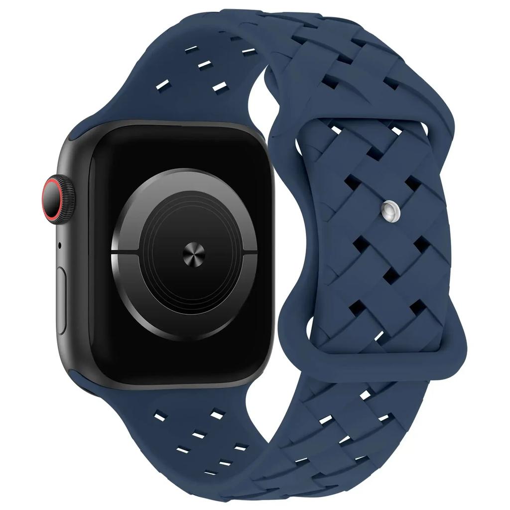 Silicone Strap for Apple Watch Band Ultra 2 49mm 46mm 45mm 44mm 42mm Sport Breathable Bracelet For IWatch Series 10 9 8 7 6 SE 5