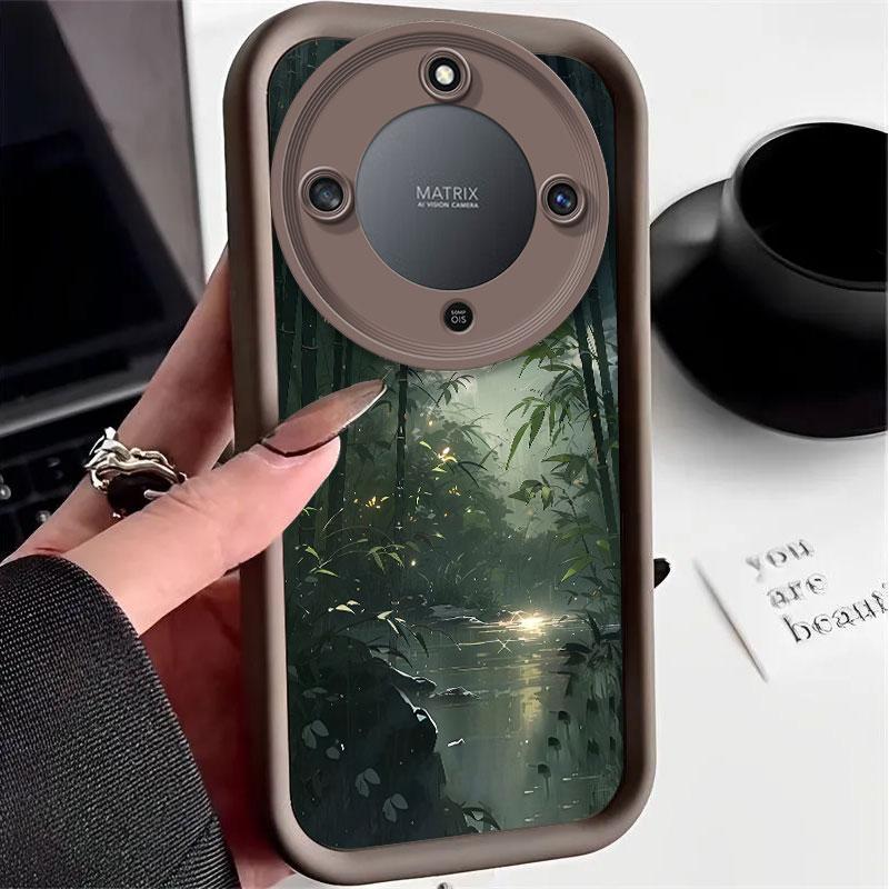 Flexible Silicone Case For Honor Magic8 Lite Magic 7 Pro X9d X9c Smart Protective Cover Shockrpoof Moonlight Print Pattern Funda