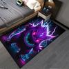 Gengar Spiky Fur Electric Monster with Blue Lightning Area Rug, Neon Purple Spooky Anime Style Design, Cozy Fan Carpet Decor and All Seasons Gift