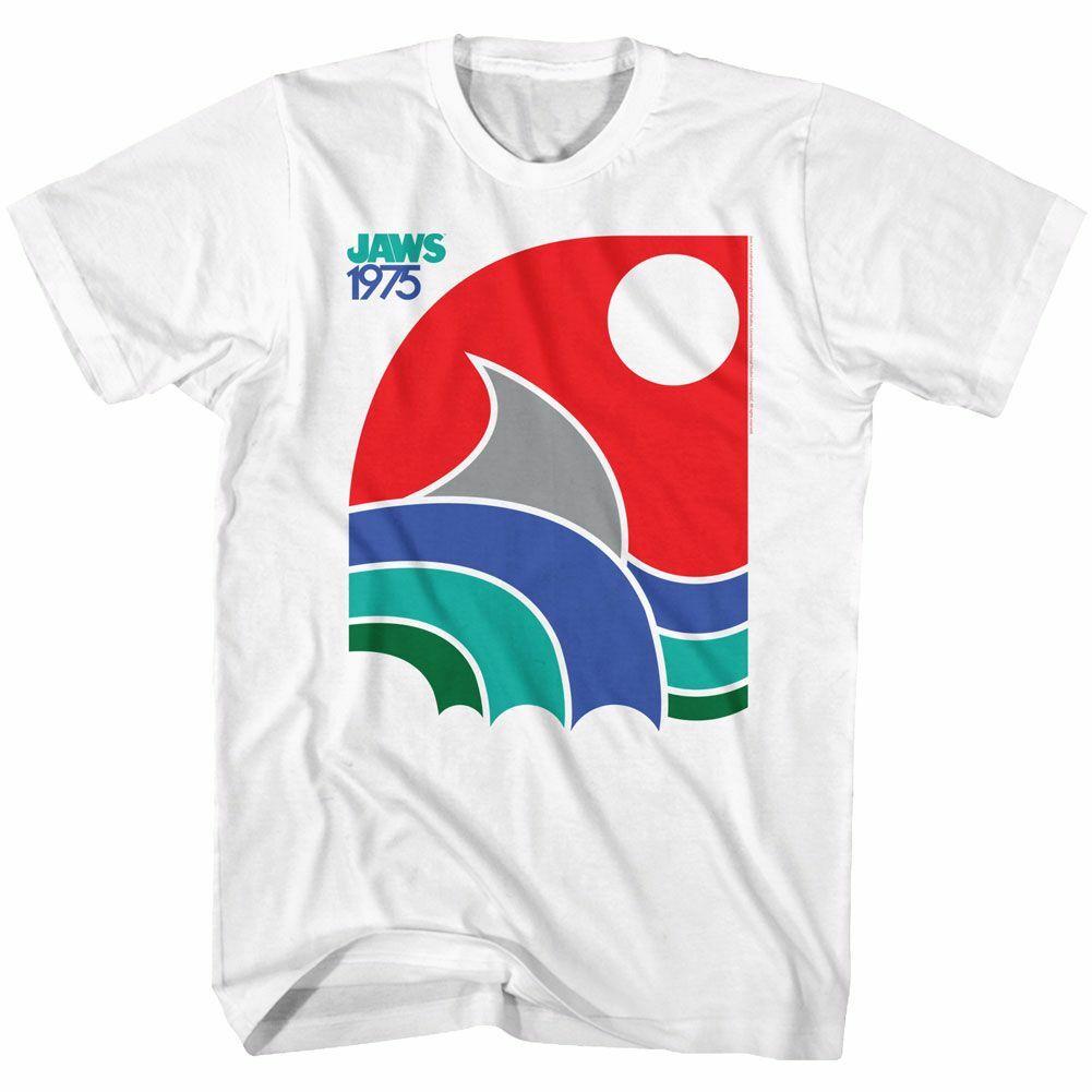 Jaws 70 s White Adult T-Shirt Mens Womens Tees Top 3XL