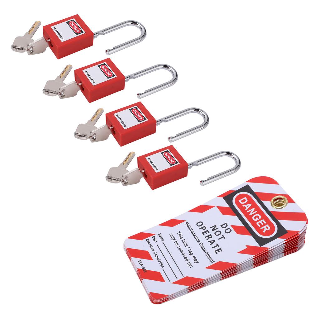 Electrical Lockout Tagout Kit with Safety Padlocks Keys Loto Tags for Industrial Chemical Electric Power