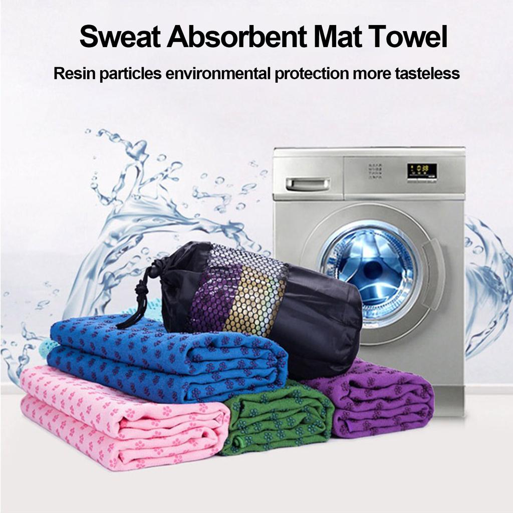 185cmx63cm NonSlip   Mat Towel   Sweat Absorbent Exercise Gym Mat Towel(Pink )