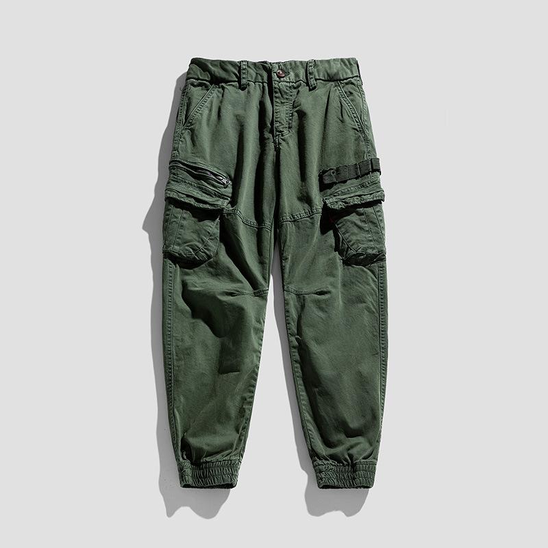 

Men s Summer Leggings Overalls Retro Overalls Men s Casual Overalls Multi-pocket Cotton 38 армія зелений колір