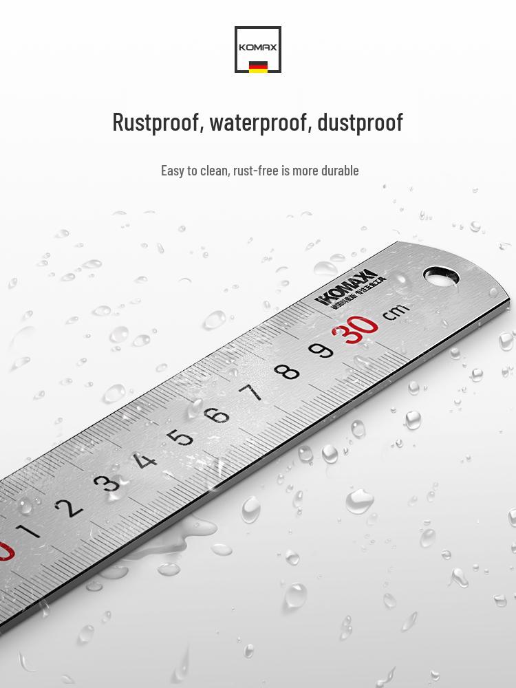 30cm Thickened Stainless Steel Ruler - High Precision 50cm Scale