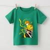 Demon Slayer Zenitsu Anime Print Cotton T Shirt for Children Boys Girls Summer Short Sleeve Casual Daily Wear Tops