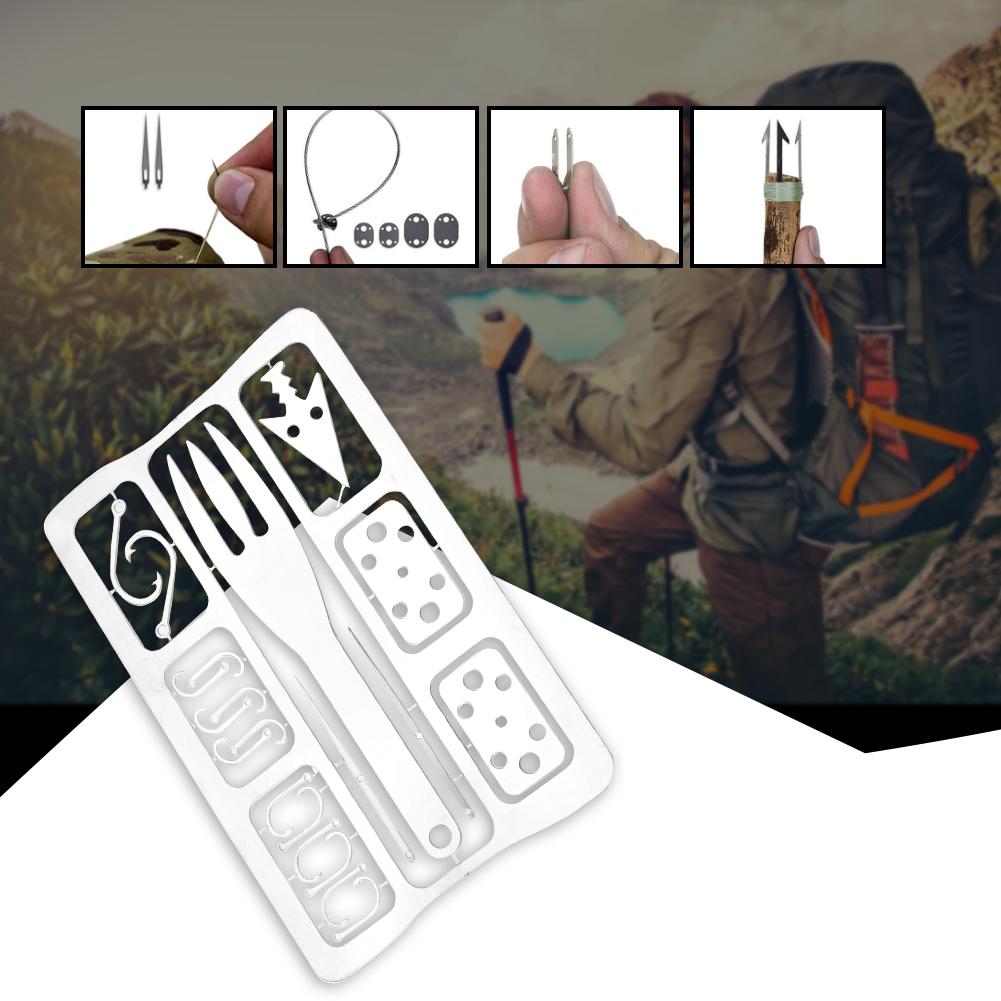 Multiwerkzeug Campingausrüstung Überlebenswerkzeuge Jagd Notfallset Angelausrüstung Angelhakenkarte