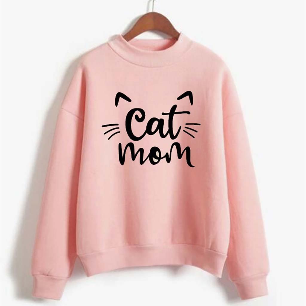 Women's Fashion Winter Printing High Collar Long Sleeve Plus Sweatshirt