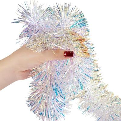 2M/9CM Christmas Decorations Strip Colorful Strips Wreath Christmas Glitter Garland Tinsel Ribbon DIY
